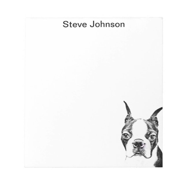 Boston Terrier Notizblock (Vorderseite)