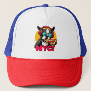 BOSTON TERRIER-NYC STIL TRUCKERKAPPE