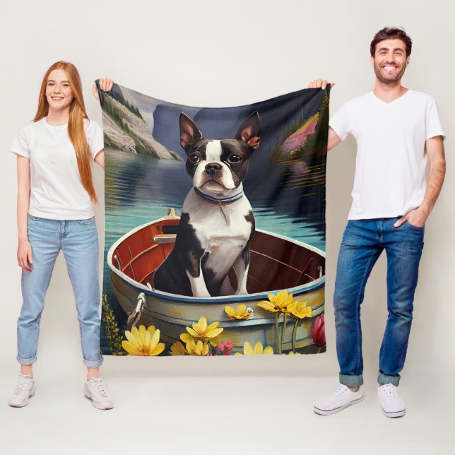 Boston Terrier on a Paddle: Ein Landschaftliches A Fleecedecke (Beispiel)