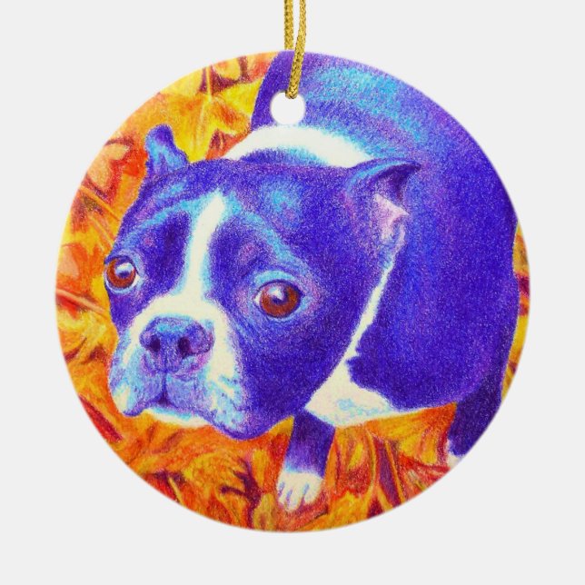 Boston Terrier Ornament - "Daisy" (Vorne)