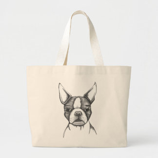 BOSTON TERRIER OVERSIZIERTE TOTE BAG JUMBO STOFFBEUTEL