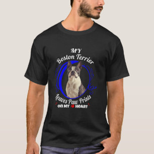 Boston Terrier Owner My Boston Terrier Blätter Paw T-Shirt