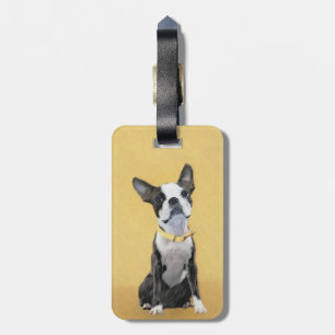 Boston Terrier Painting - Niedliche Original Dog A Gepäckanhänger
