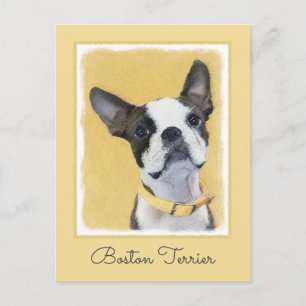 Boston Terrier Painting - Niedliche Original Dog A Postkarte