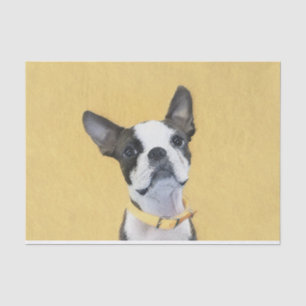 Boston Terrier Painting - Niedliche Original Dog A Seidenpapier