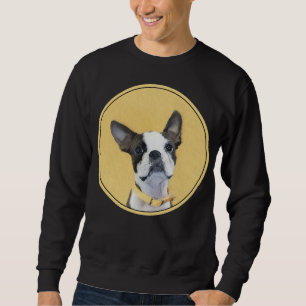 Boston Terrier Painting - Niedliche Original Dog A Sweatshirt
