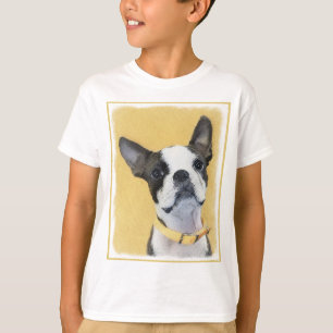 Boston Terrier Painting - Niedliche Original Dog A T-Shirt