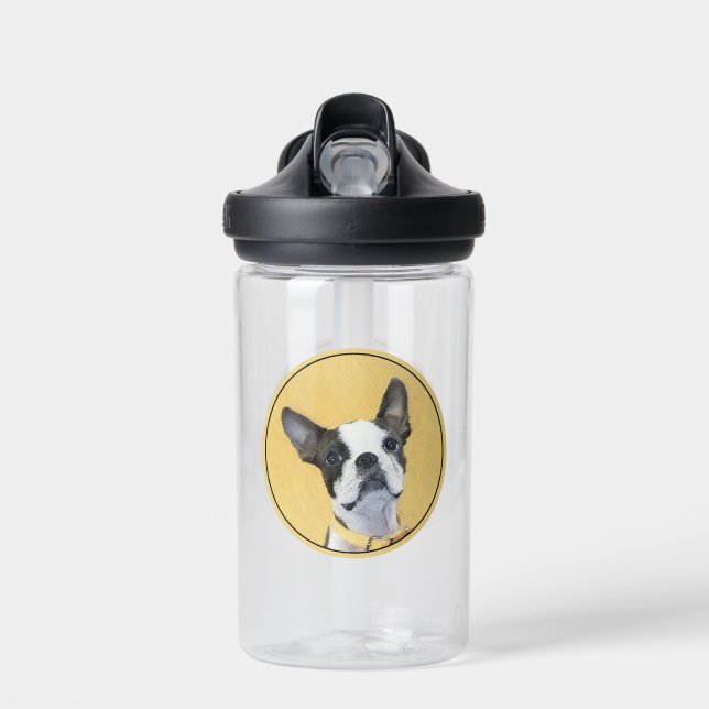 Boston Terrier Painting - Niedliche Original Dog A Trinkflasche (Vorne)