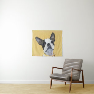 Boston Terrier Painting - Niedliche Original Dog A Wandteppich