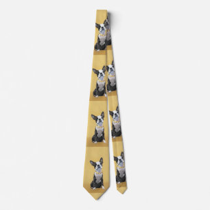 Boston Terrier Painting - Niedliche Original Hund  Krawatte