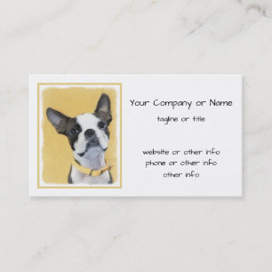 Boston Terrier Painting - Niedliche Original Hund Visitenkarte