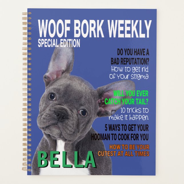Boston Terrier Parody Magazine Cover Planer (Vorderseite)