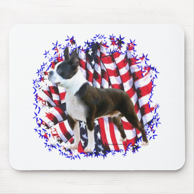 Boston Terrier Patriot Mousepad (Vorne)