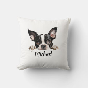 Boston Terrier Peeking Dogs Sublimation Bundle Kissen