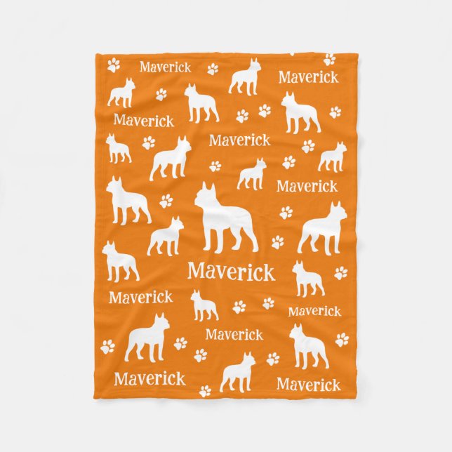 Boston Terrier Personalisiert Blanket Fleecedecke (Vorderseite)