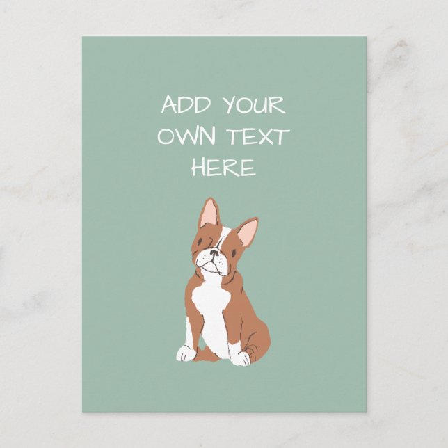Boston Terrier Personalisiert Dog Name Postcard Postkarte (Vorderseite)