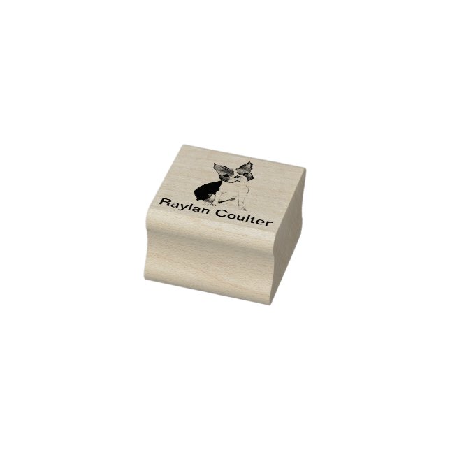 Boston Terrier Personalisierte Briefmarke Gummistempel (Stempel)