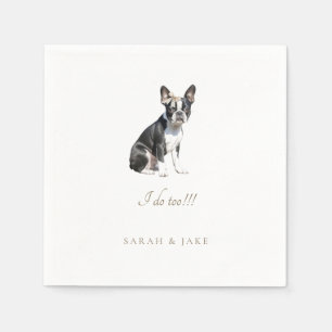 Boston Terrier Pet Wedding Napkins Serviette