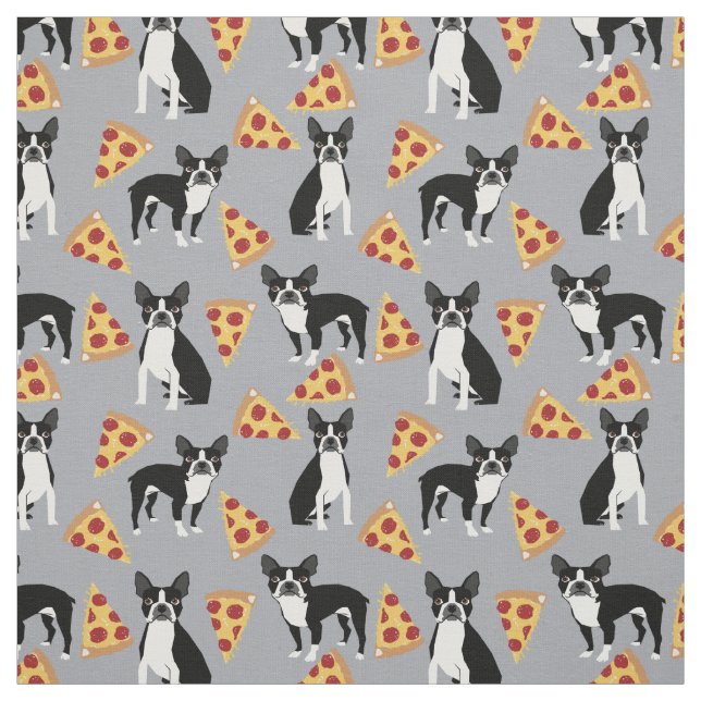 Boston Terrier Pizzeria Stoff (Muster)