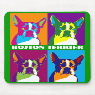 Boston-Terrier-Pop-Kunst-Mausunterlage Mousepad