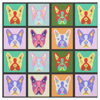 Boston-Terrier-Pop-Kunst Stoff