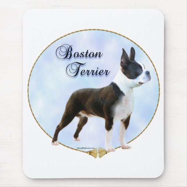 Boston Terrier Portrait Mousepad (Vorne)