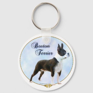 Boston Terrier Portrait Schlüsselanhänger
