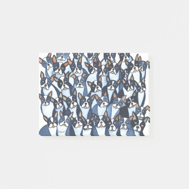 Boston Terrier Post-it Klebezettel (Vorderseite)