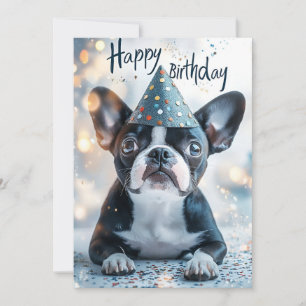 Boston Terrier Puppy Birthday Party Einladung