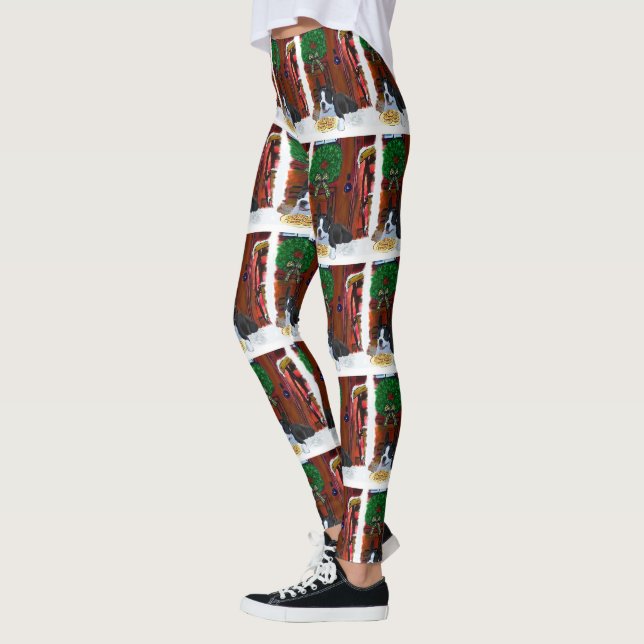 Boston Terrier Puppy Christmas Leggings (Links)