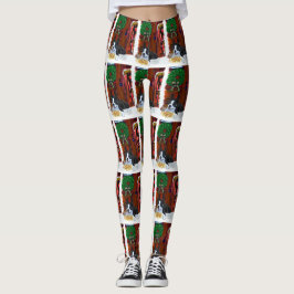 Boston Terrier Puppy Christmas Leggings