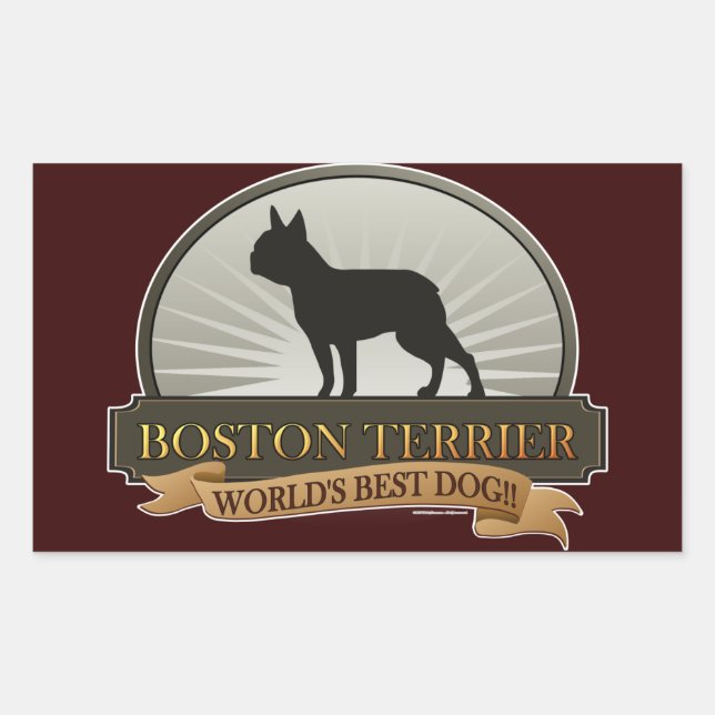 Boston Terrier Rechteckiger Aufkleber (Vorderseite)