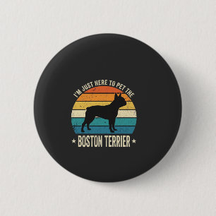Boston Terrier Retro Hundeliebhaber Grafik_1 Button