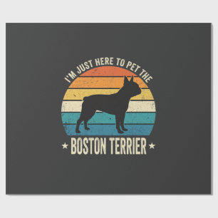 Boston Terrier Retro Hundeliebhaber Grafik_1 Geschenkpapier