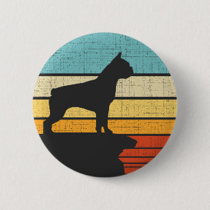 Boston Terrier Retro Vintag 60er 70er Dog Puppy Ow Button
