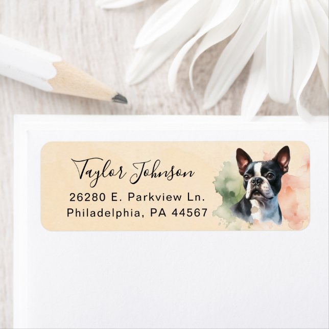 Boston Terrier Return Address Label (Insitu)