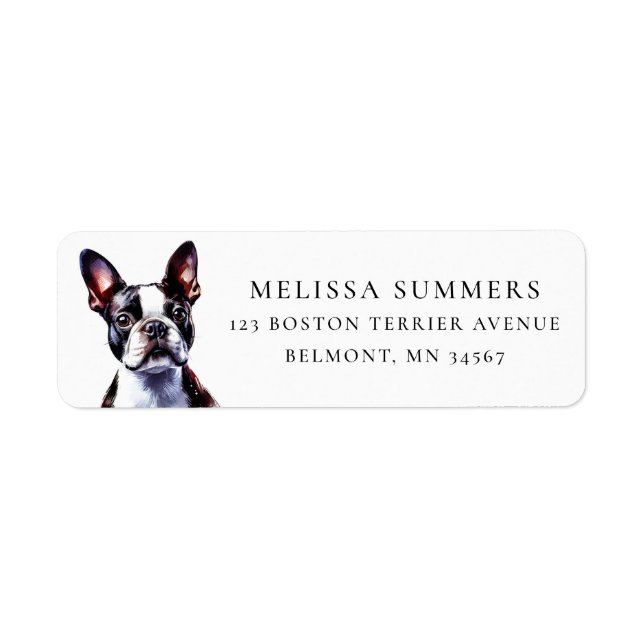 Boston Terrier Return Address Label (Vorne)