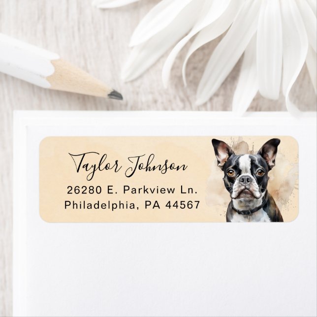 Boston Terrier Return Address Label (Insitu)