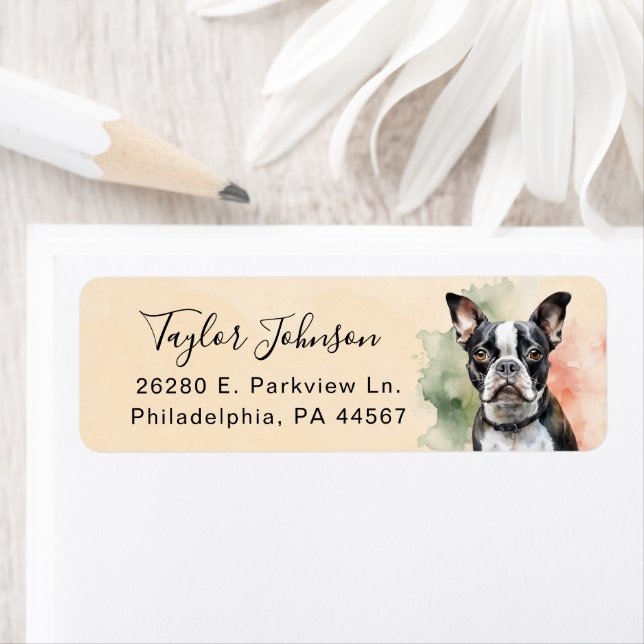 Boston Terrier Return Address Label (Insitu)