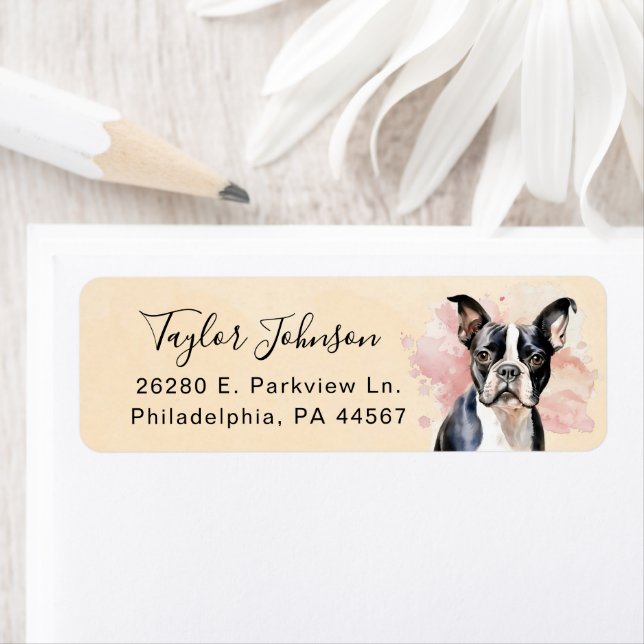 Boston Terrier Return Address Label (Insitu)