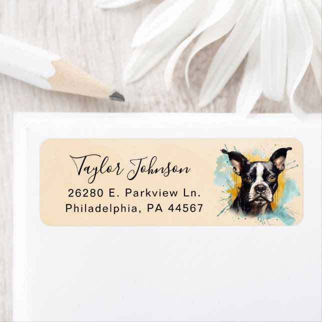 Boston Terrier Return Address Label (Insitu)