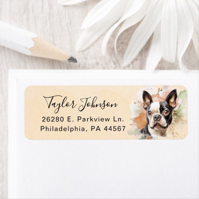 Boston Terrier Return Address Label (Insitu)