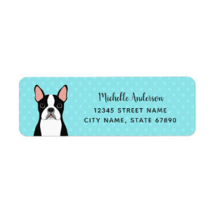 Boston-Terrier-Rücksendeadressen-Aufkleber