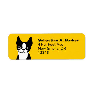 Boston Terrier - Rücksendeadressen-Aufkleber für N