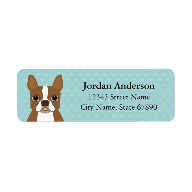 Boston Terrier Rücksendeadressen-Aufklebers (Vorne)