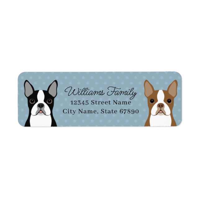 Boston Terrier Rücksendeadressen-Aufklebers (Vorne)