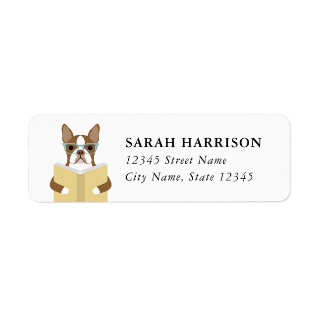 Boston Terrier Rücksendeetiketten (Vorne)