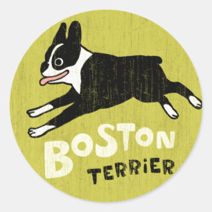 Boston Terrier Runder Aufkleber