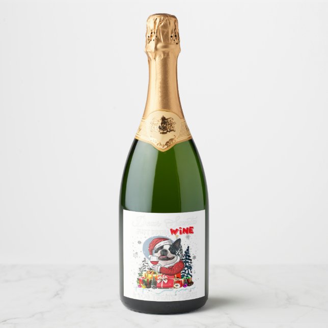 Boston Terrier Santa bringt nur Leckerei für Weine (Vorderseite)