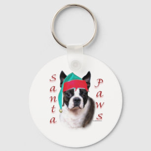 Boston Terrier Santa Paws Schlüsselanhänger